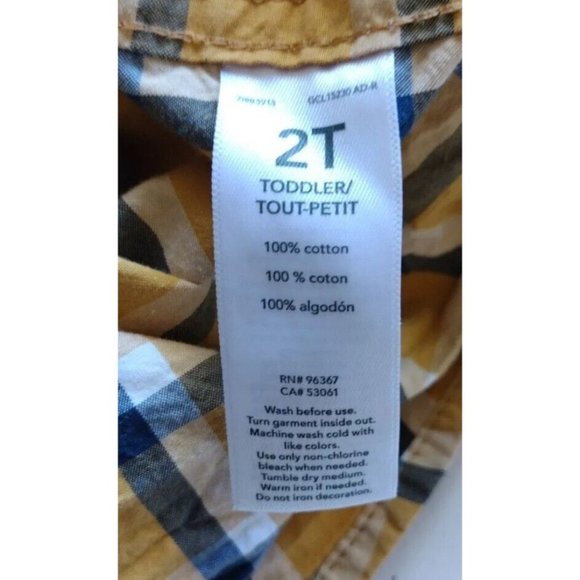 Oshkosh Top Boys 2T Plaid Button Up Long Sleeve Pocket Fall Harvest - Picture 7 of 13